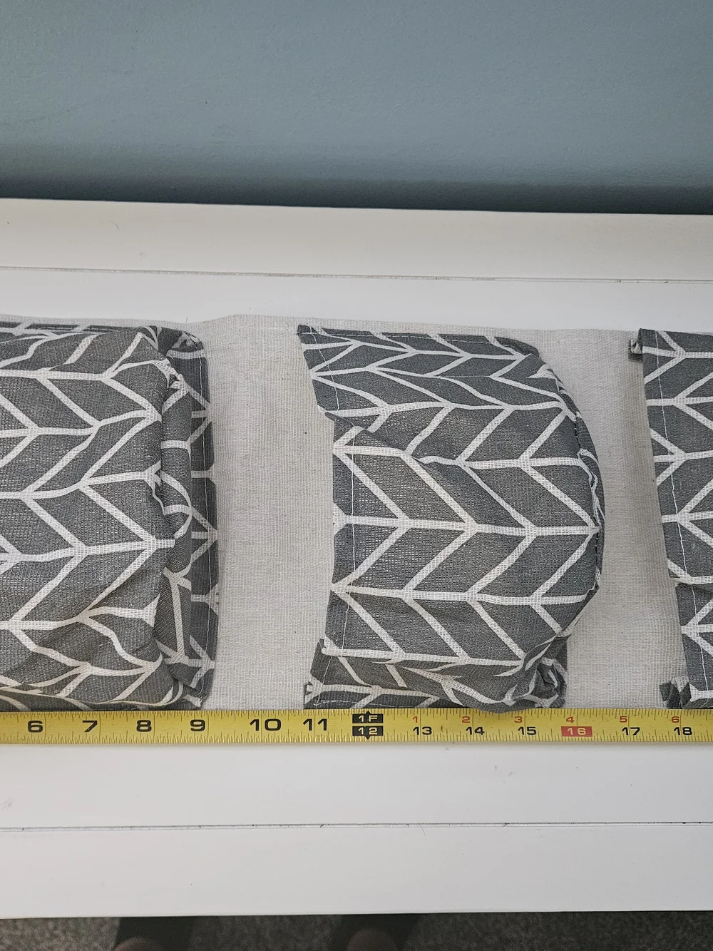 Hanging Wall Organizer with Gray Chevron Pockets